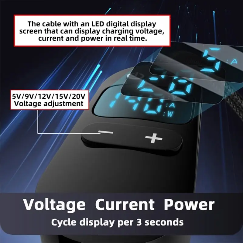 C타입 USB-C 140W 전원 케이블-DC 잭 어댑터 입력 20V 15V 12V 9V 5V 출력 DC 5.5X2.5Mm 스마트 LED 디스플레이