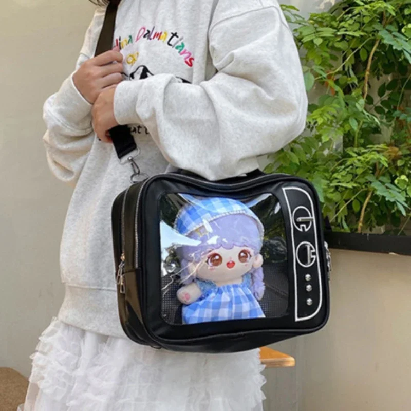 New Popular TV Design Ulzzang Ita Bag Cute Girl Shoulder Bag Transparent Pocket Television Design Backpack Trend Crossbody Bag