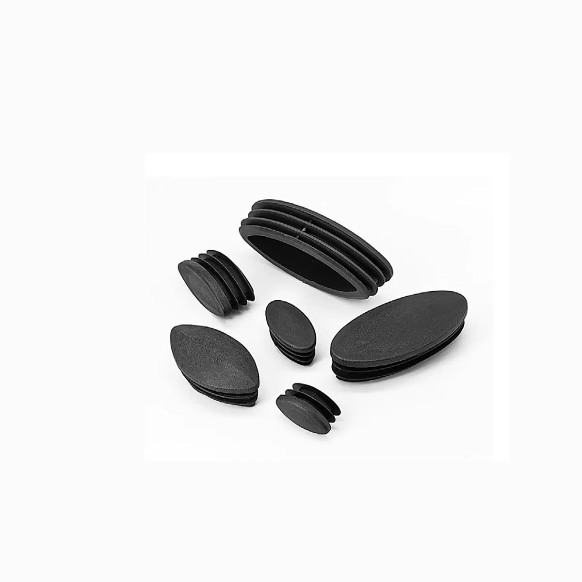 Plastic Olive Shaped Pipe Plug Oval Pointed Dust Cover Stool Office Chair Leg Mat
