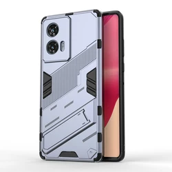 Enhanced Protective Armor Case with 2-in-1 Bracket and Reinforced Corners - Sleek Back Cover Design for MOTOEdge 50 Fusion (Grey)