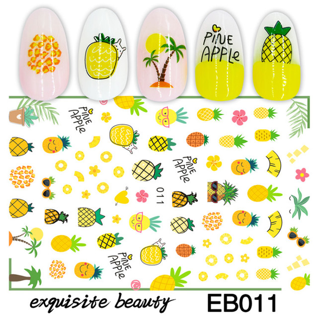 Stickers for Nails Summer Fashion Sticker Sweet Fruit Cherry Design Nail Art Decorations  Foil Wrap Manicure Accessories