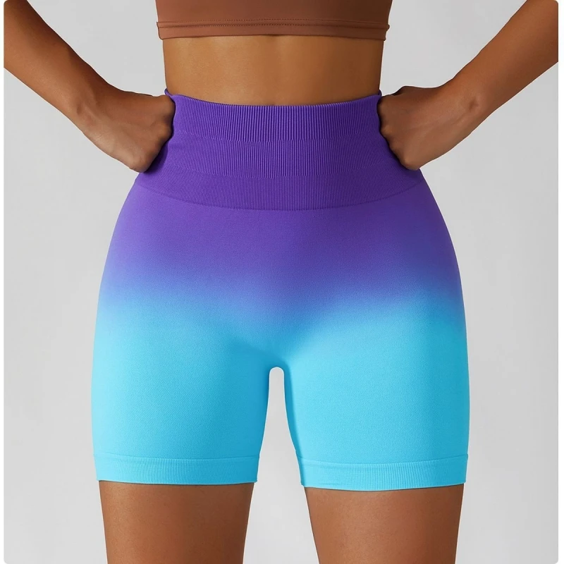 Women Seamless Gym Shorts Hanging Dye High Waist Peach Hip Lift Yoga Sports Tight Shorts Fitness Running Cycling for sports shorts,running shorts,yoga shorts,workout shorts,seamless shorts