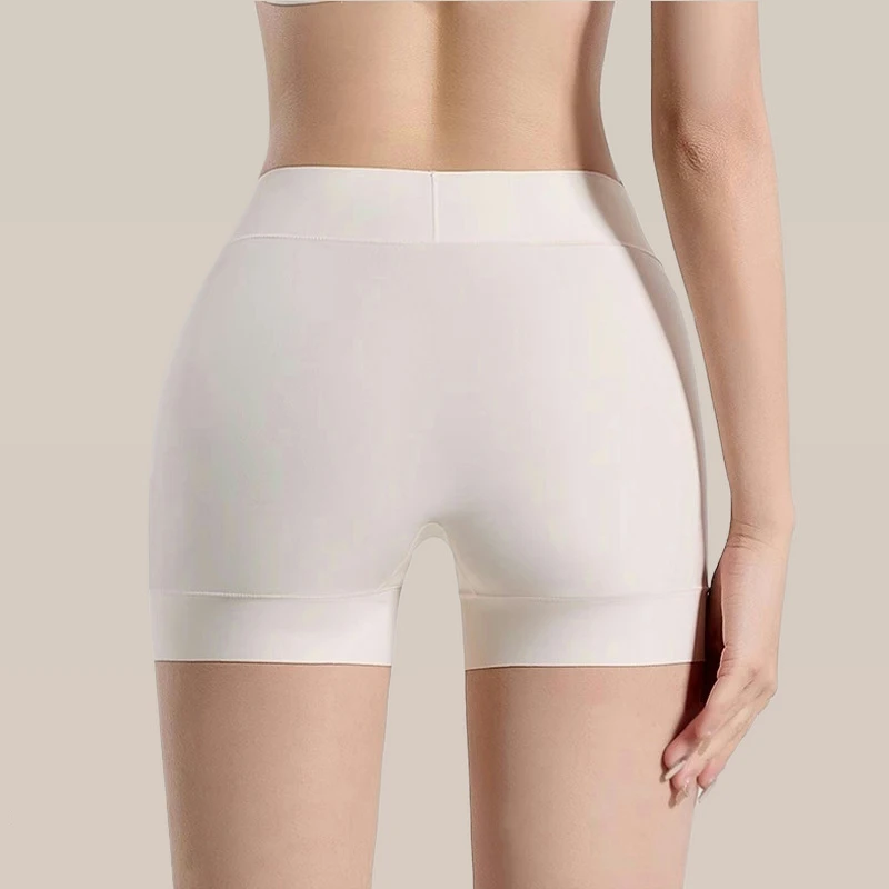 Women's Safety Shorts Seamless Ice Silk Thin Short Pants Under Skirt Breathable Underwear Cool Anti Rubbing Boyshorts Panties