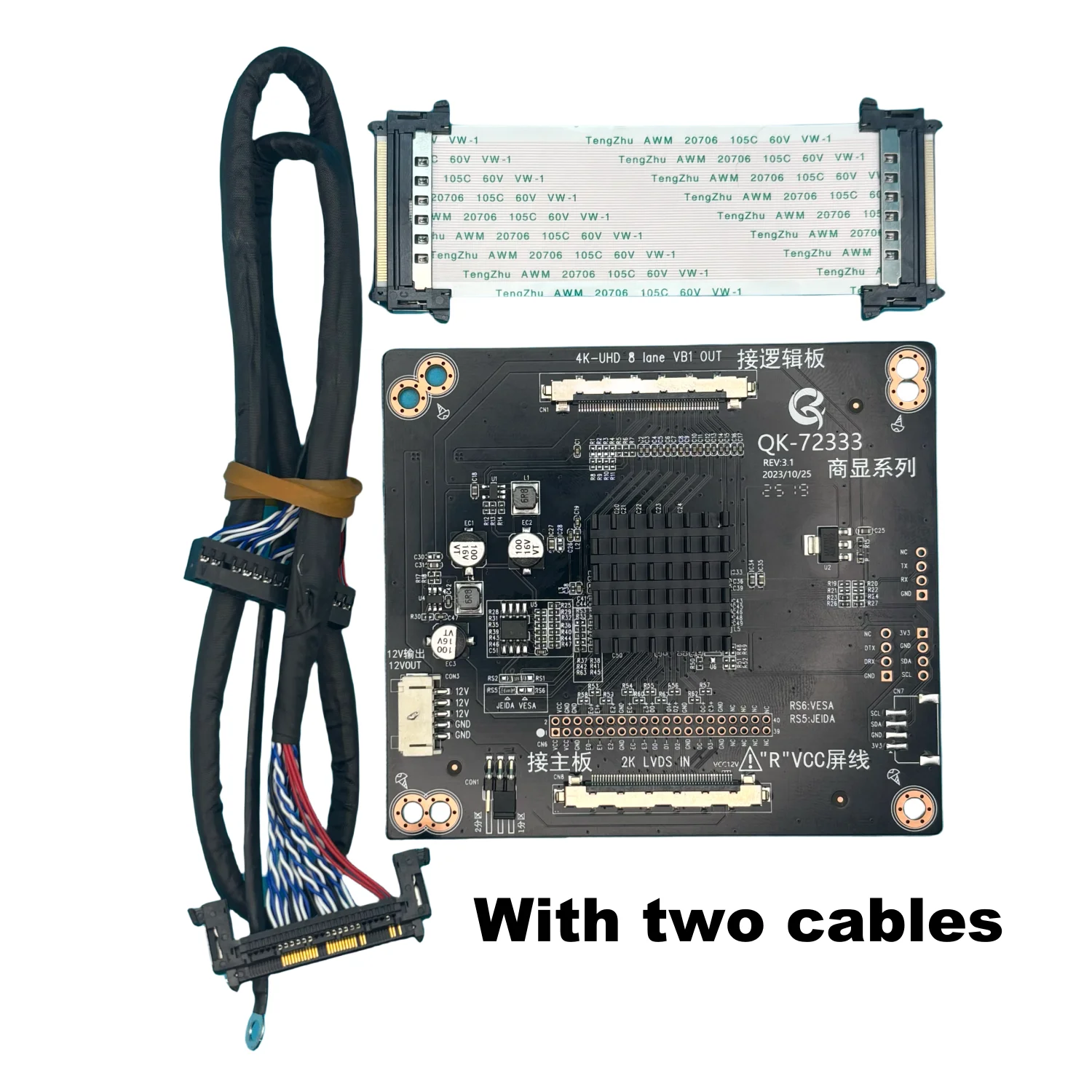 Tcon New 2K to 4K Converter Board Lvds to VByone Adapter Converter QK-72333 Lcd Screen Repair