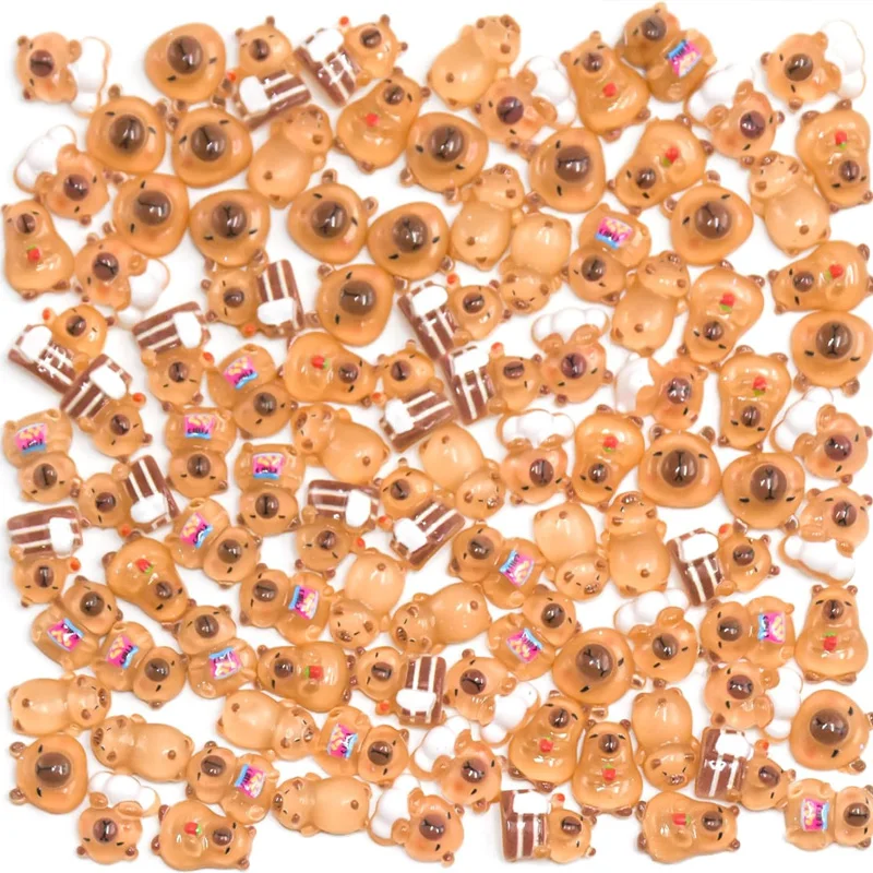 100 Mini Capibara In Resina - Animali In Miniatura Per Case Bambole E