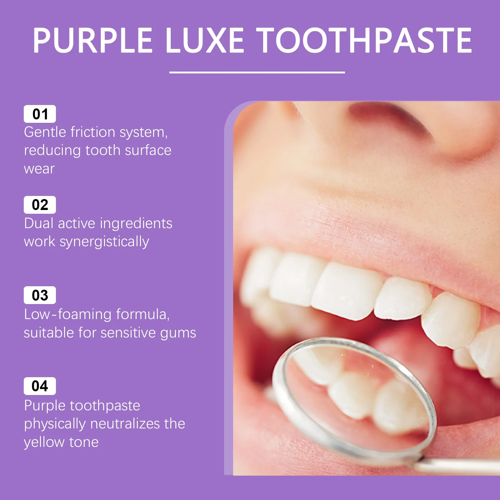 Hydroxyapatite Mint Toothpaste Daily Gentle Care Purple Toothpaste Physical Color Adjustment Fresh And Clean Yellow Teeth 114g