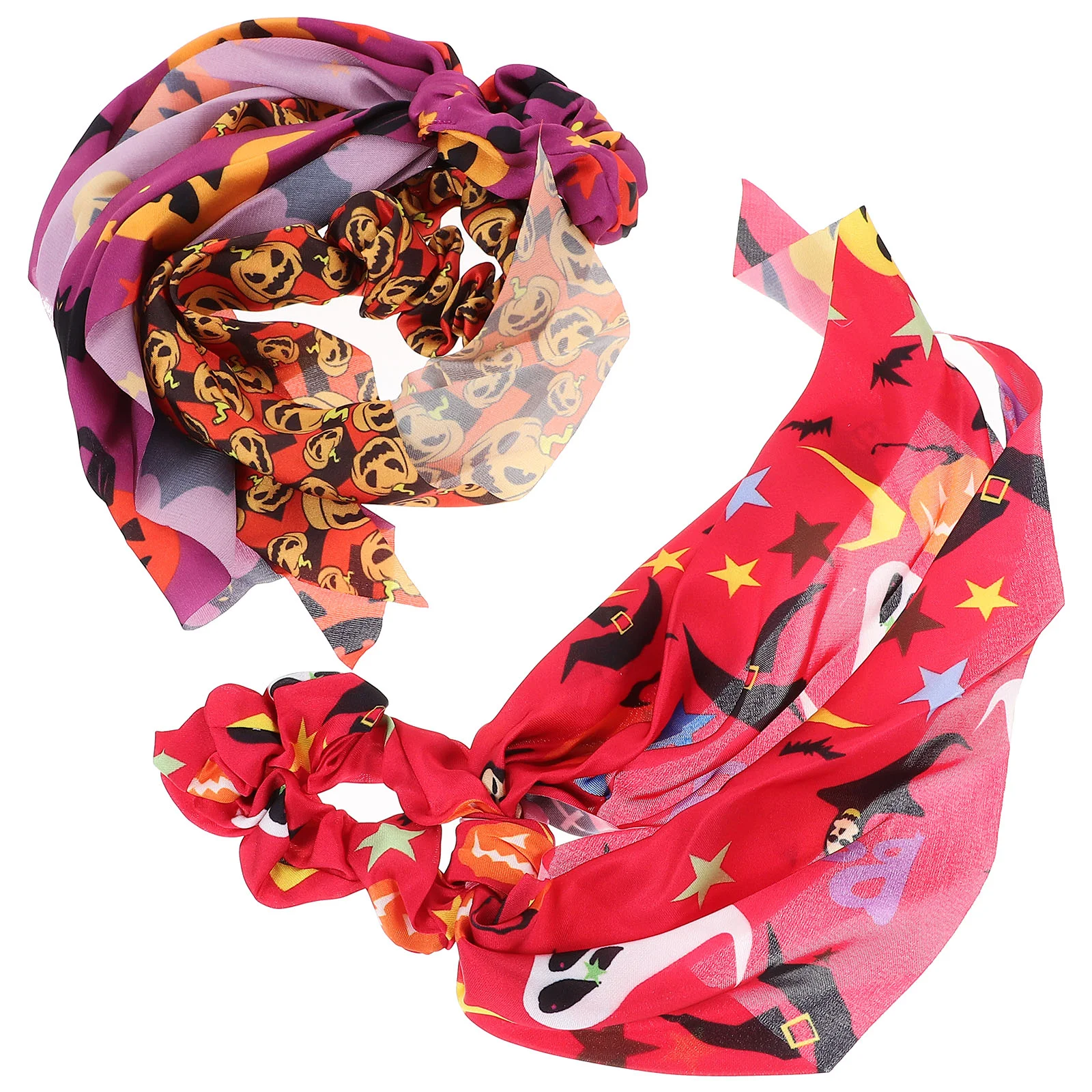 

Halloween Girl Headdress Women Hair Accessory Ring with Long Ribbon Band Ties Bows for