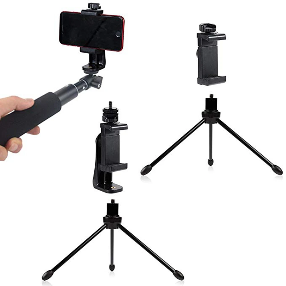 Accessori per la riprese di vlog fotografici, supporto portatile per treppiede, clip per cellulare per tutti gli smartphone e treppiedi, trasmissione in diretta da scrivania dell'ufficio - immagine 2