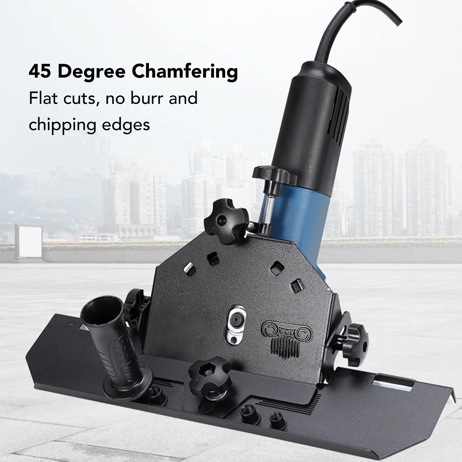 45 Degree Chamfer Bracket for Angle Grinder Cutting Grinding Machine Ceramic Tile Chamfering Tool Black Screw 45,Degree,Chamfer