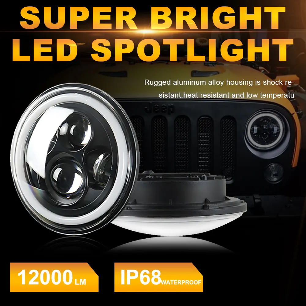 7인치 작업등 LED 안개등 오토바이 헤드램프 상하향등 LED 전구 자동차 바이 LED 헤드라이트 자동차 액세서리 12V