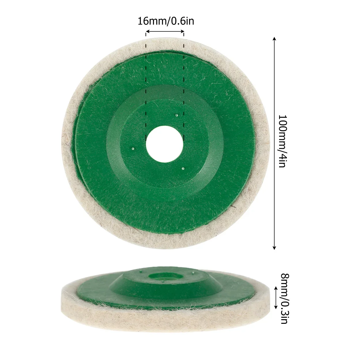 Polishing Wheel Disc 10Pcs 4in Wool Felt for Metal Glass Ceramic Polishing