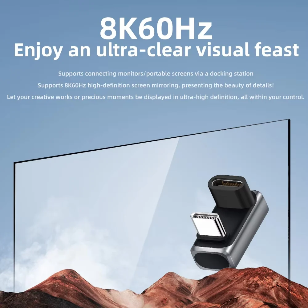 High-Speed USB-C 8K Charger Connector with 240W Power Delivery and 80Gbps Data Transfer Rate