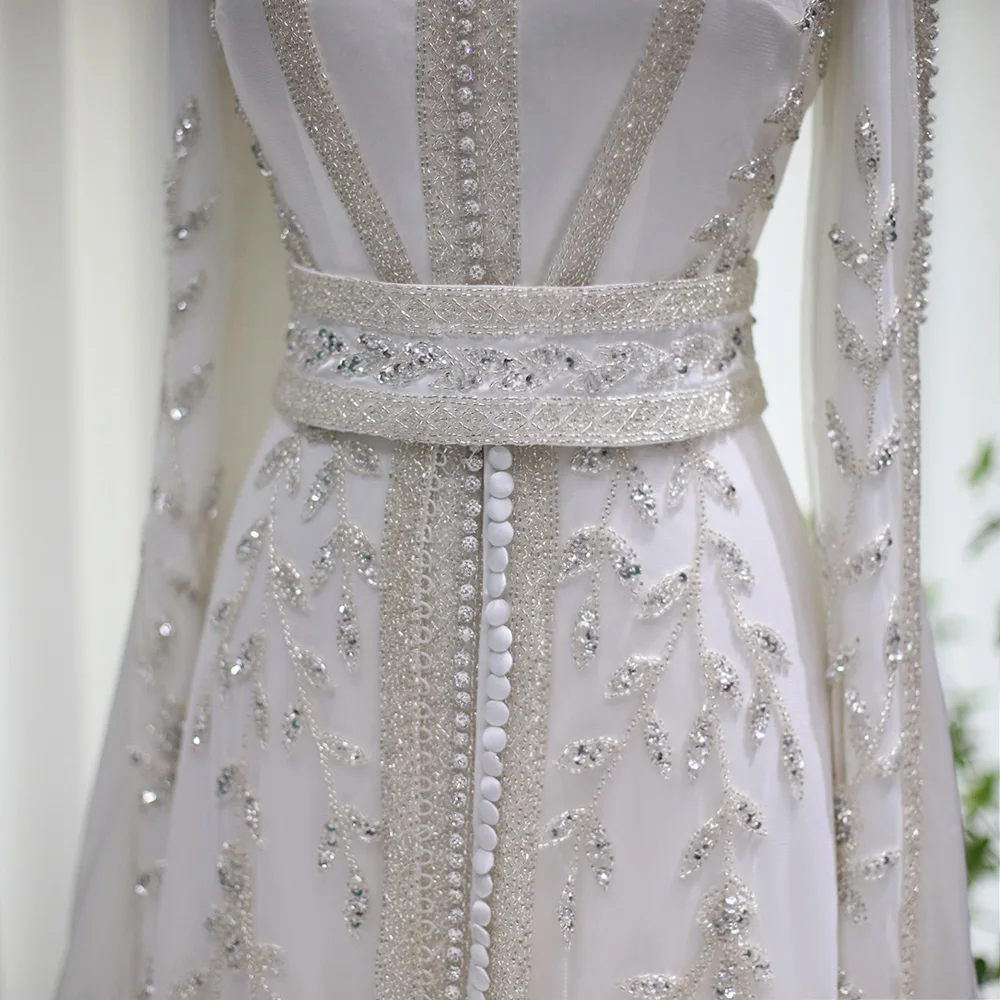 Sd6438bdc13074bba800e4f146c42ce46G Luxury Dubai Moroccan Kaftan Ivory Evening Dresses for Women Wedding Long Sleeve Muslim Arabic Formal Dress Mallzona