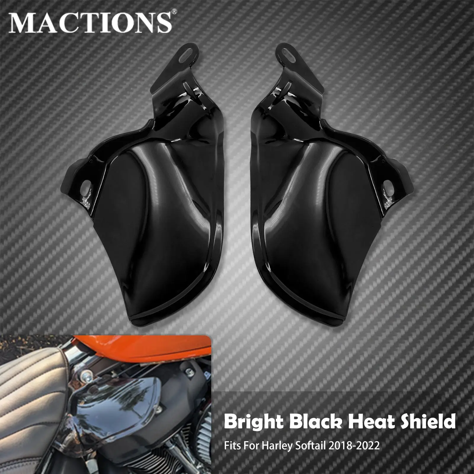 Moto Black Saddle Shields Air Heat Deflettori Abs Per Harley Softail Fat Boy Slim Breakout Street Bob Flsl Fxbb 2018-2022