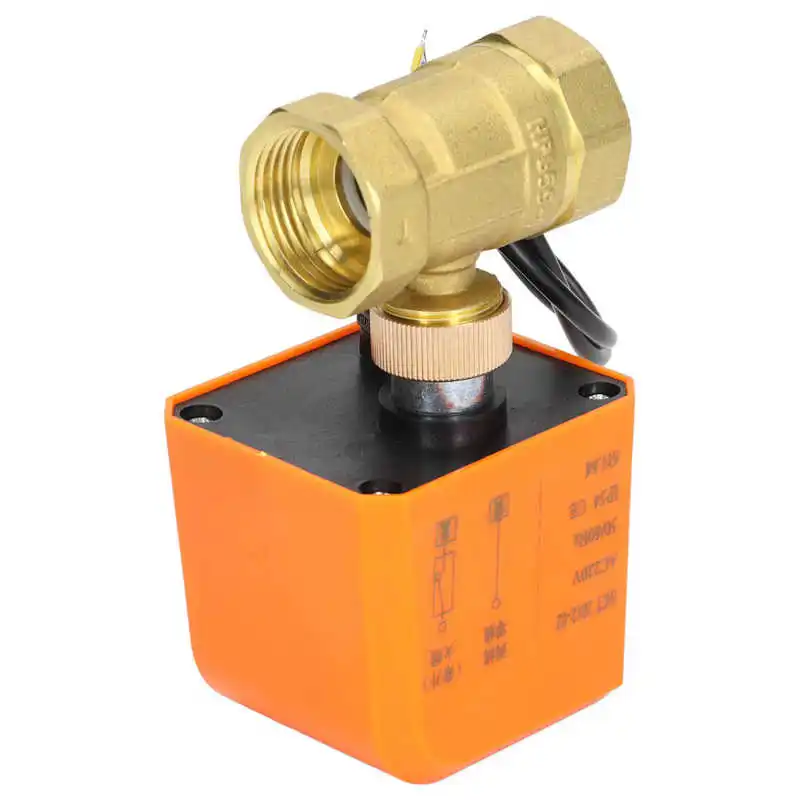 Motorized Ball Valve 2 Wire 2 Way Normally Open DN25 Brass ABS Synchronous Motor AC220V Electric Ball Valve
