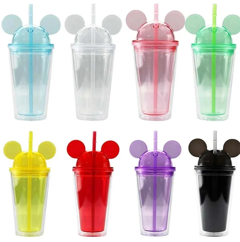 Mitsico Glass Tumbler With Lid And Silicon Straw Transparent Coffee Mug For  Kids Coffee Mug