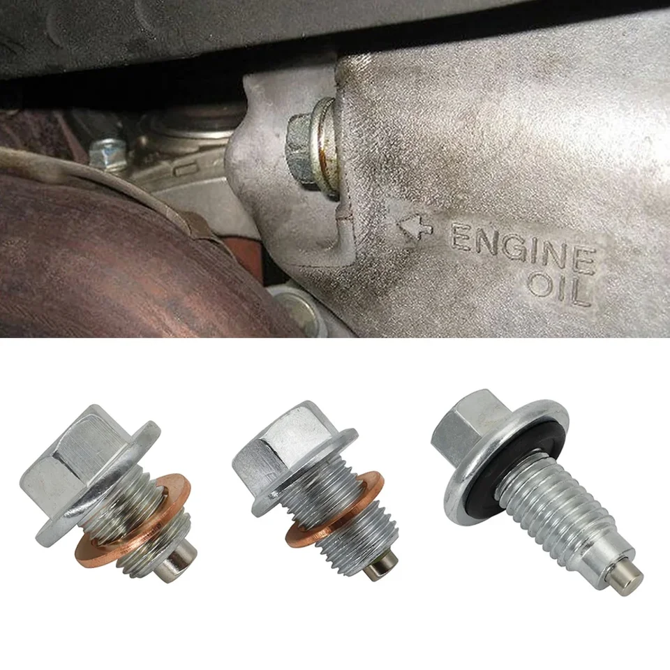 JNNJ Magnetische olieaftapplug, magnetische afdichting oliecarter aftapmoer, magnetische oliecarterpan van retouraftapplugadapter met afdichtingen (M14x1.5