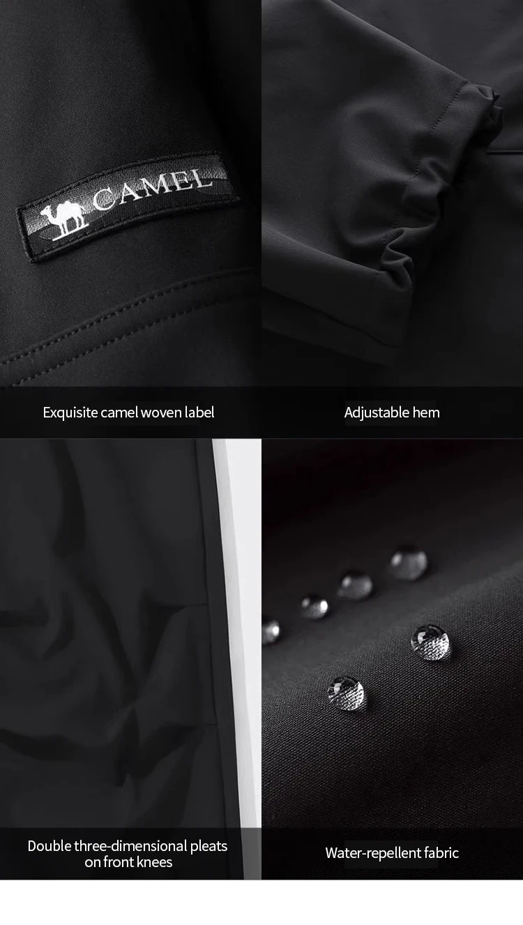 GOLDEN CAMEL Soft Shell Pants Men and Women Fleece Paratrooper Trousers Outdoor Mountaineering Hiking Pant for Men Autumn Winter