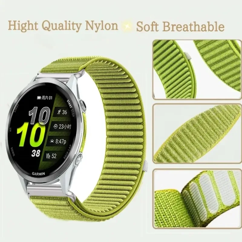 Durable Nylon Loop Strap, 18mm/20mm/22mm, Versatile Wristband