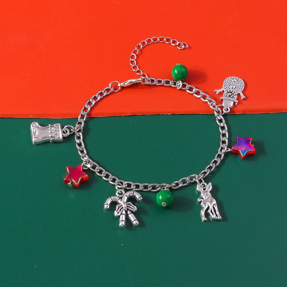 Aihua Neue Weihnachten Armbänder für Frauen Mädchen Perle Perlen Santa Claus Deer Glocke Weihnachtsbaum Armband Charme Armreif Schmuck Geschenk – Detail 21