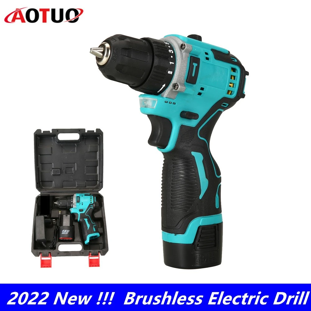 VickyHome Cordless Drill With 2 Batteries, Electric Screwdrivers, 0-400/0-1400 RPM 2 Speed Combi Drill, 45NM Torque For Home DIY Tools - View #5