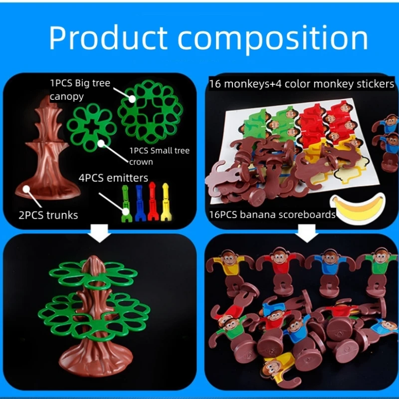 Jumping Monkey Board Game Plastic Fun Happy Interesting Durable Kids Bouncing Flipping Monkeys Toy Children Family Party Games - Image 5