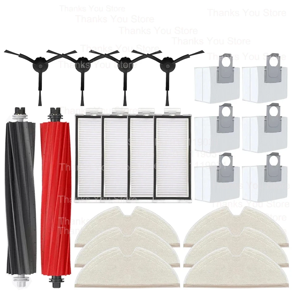 Roller Side Brush Filter Mop Dust Bag Accessories