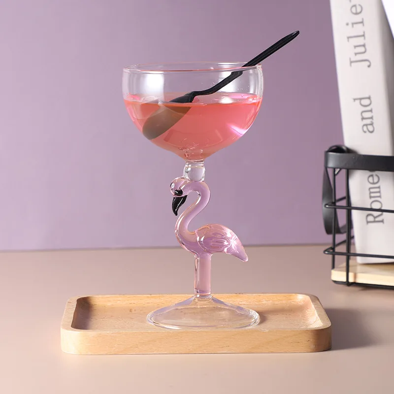 Cabilock Verre à cocktail en forme de flamant rose, verres à