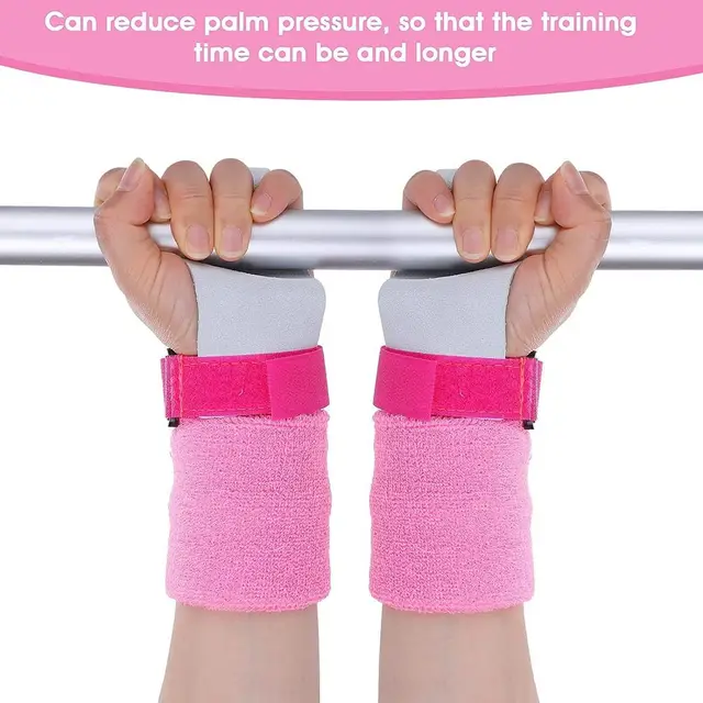 1 set  Gymnastics Grips Wristbands Sets for Girls Youth Kids Gymnastic Hand Grips Gymnastic Bar Palm Protection Wrist Support 2