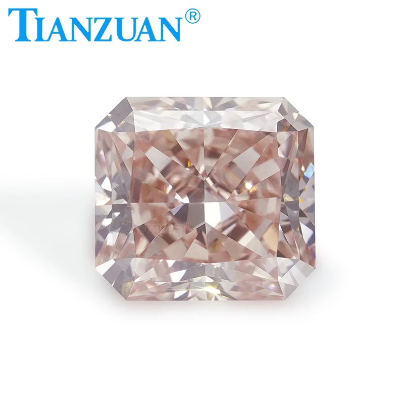 

Lab Grown Diamond CVD Radiant Cut Fancy Brownish Pink Color VVS1 2EX Loose Gemstone Bead with GEMID Certified