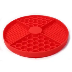 Silicone Pet Licking Mat with Suction Cup - Anxiety-Relief and Slow Feeding Pad (Red)