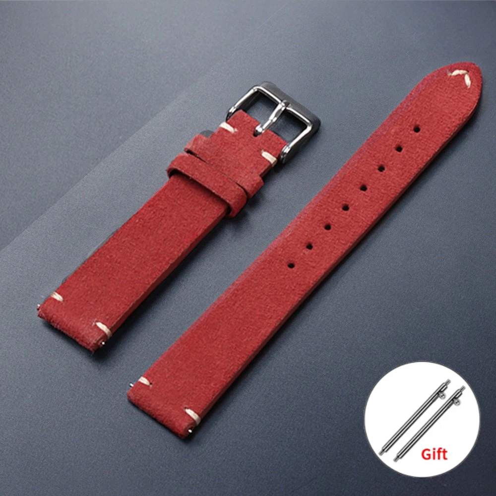 Elegant Soft Suede Watch Strap with Quick Release Wristband Adjustment