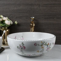 Zappo อ่างน้ำเซรามิกสำหรับซิงค์ห้องน้ำก๊อกน้ำคอมโบด้านบนเคาน์เตอร์พอร์ซเลนรอบรูปร่างโต๊ะเครื่องแป้งอ่างล้างมือสำหรับโรงแรม 4