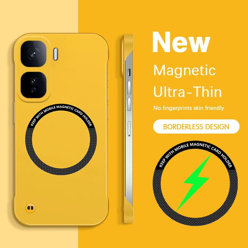 Ultra-Thin Magnetic Frameless Phone Case - Skin-Friendly & Fingerprint-Resistant Back Cover