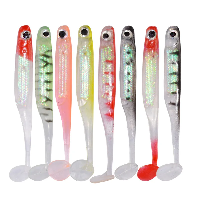 

4 Pcs Swimbait Worm Crystal Shad Soft Plastics Fishing Lure Bait Wobblers 3 Inch- Tasty Treat for Fish 75mm 2.2g