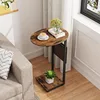 C Shaped End Table for Couch, Small Side Table for Couch, Small Couch Side Table for Small Spaces 6