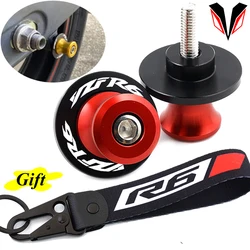 Motorcycle Slider Stand Swingarm Spools 6MM Screws & Keychain Key Ring For YAMAHA R6 YZF-R6 1999 2000-2018 2019 2020 2021 2022