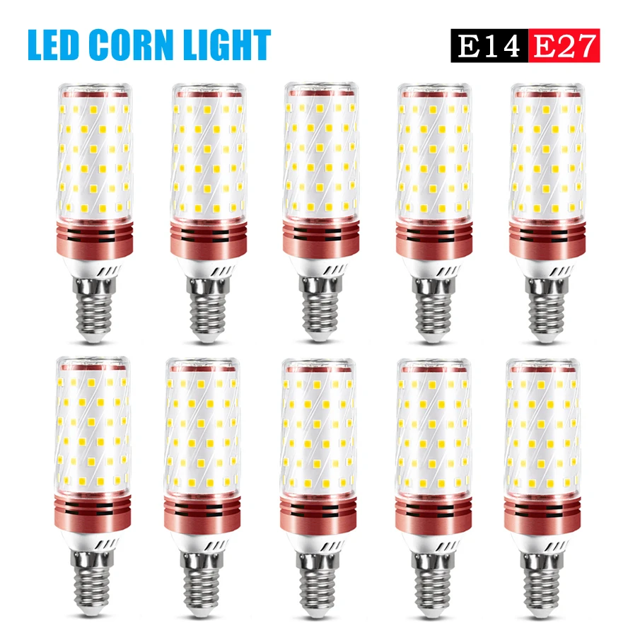 หลอดไฟ LED AC85-240V 10~1 ชิ้น ขั้ว E14 E27 รูปทรงข้าวโพด ปรับความสว่างได้ ฟังก์ชั่นสวิตช์สามสี สำหรับอุปกรณ์ตกแต่งไฟบ้าน 1