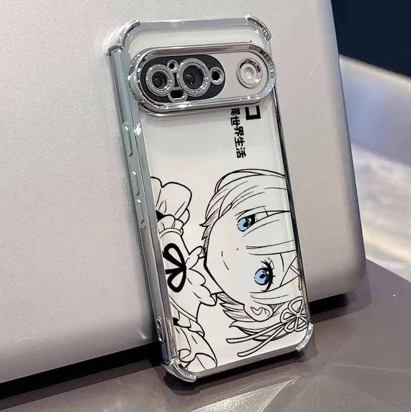 Kawaii Rem Emilia Plating Drop-Proof Transparent Phone Case