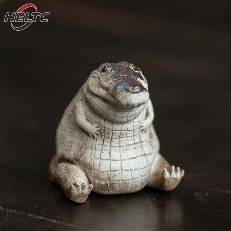Tea Pet Ornaments 1pcs Tea Pet Purple Clay Handmade Crocodile