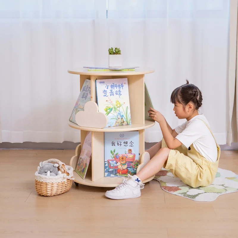 Mobile Bookshelf Preschool Bookcase Kid Reading Room Design Modern Daycare Center Design Education Furniture