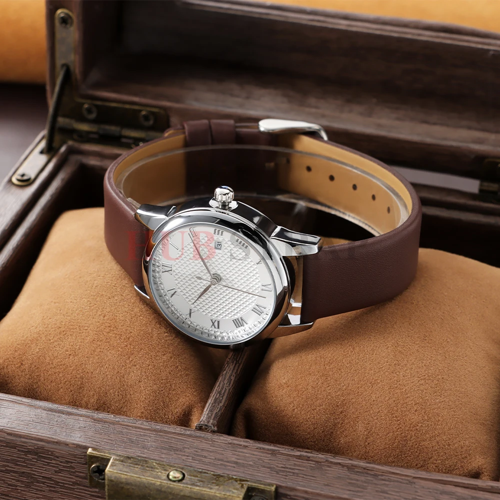 Elegant Genuine Leather Watchband - Premium Business Strap for Men & Women, Multiple Sizes and Colors Available
