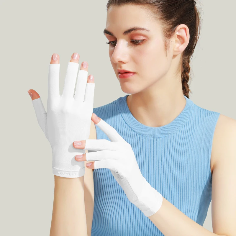 

Nail Phototherapy Half-Finger Gloves Anti-Uv Anti-Radiation Isolation Gloves Hyaluronic Acid Skin-Friendly Cold-Touch Gloves