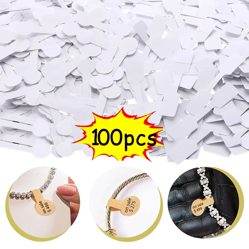 100Pcs Blank Paper Price Tags Stickers Craft Necklace Ring Bracelet Price Labels Display Jewelry Tags Making Findings Wholesale reduced sale price labels price tag stickers for 250 pcs for merchandise