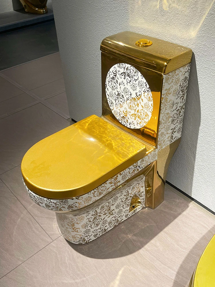 

Household ordinary water pump, retro gold toilet, siphon, silent, color toilet, toilet, deodorant, Emperor Hong bathroom