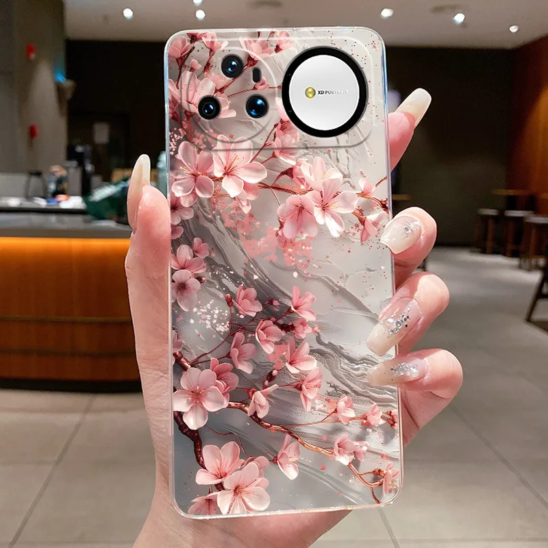 Clear Luxury Fashion Butterfly Flowers Soft TPU Phone Case