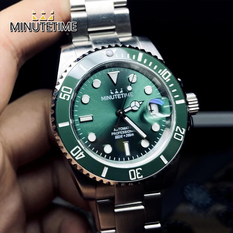 

Watch Men Hulk Green Dial Ceramic Bezel NH35 Japanese Movement 40mm Case Sapphire Luminous Automatic Mechanical Wristwatches