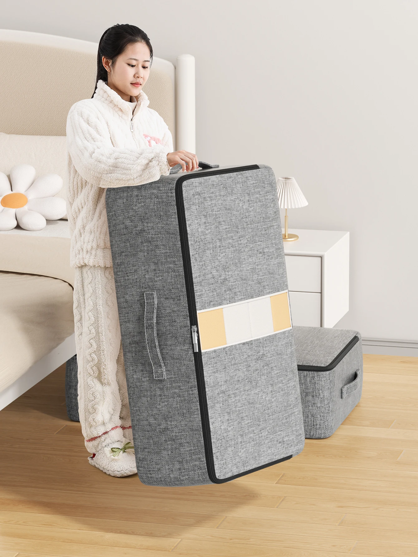 Large capacity under bed clothing storage bag Flat storage bag quilt blanket sorting bag Bedroom closet organizing saves space 3