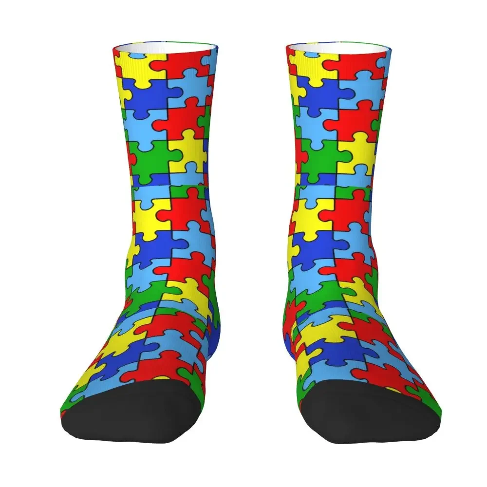 Y2K Autumn Winter Crazy Design Men'S Women'S Autism Puzzle Pieces Ribbon Awareness Breathable Basketball Socks 1 Sd6458f79d0964e55bc4348e0dfd3fc0da