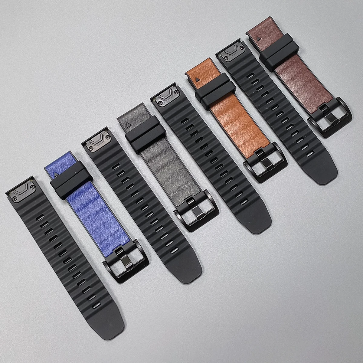 Luxury Silicone Leather Quickfit Watch Strap Bracelet - 22mm/26mm